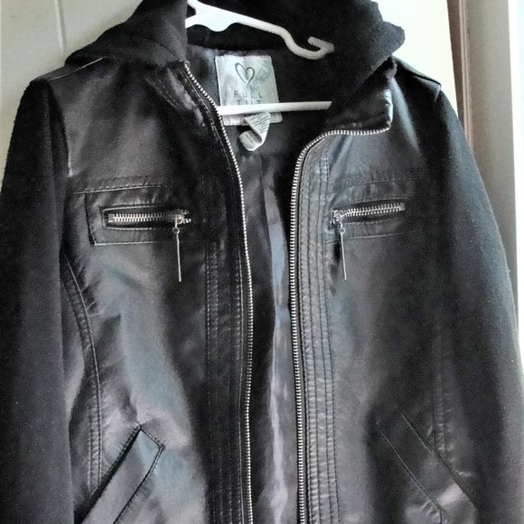 Full Tilt Other - 4 for $5...Super Cool Leather Look Jacket Hooded
